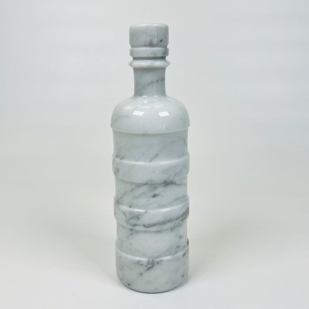 Ringed Wine Grey Marble Decor Bottle Candle Stand