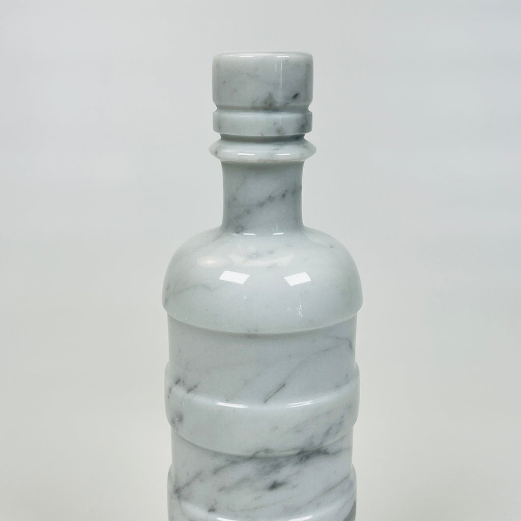 Ringed Wine Grey Marble Decor Bottle Candle Stand