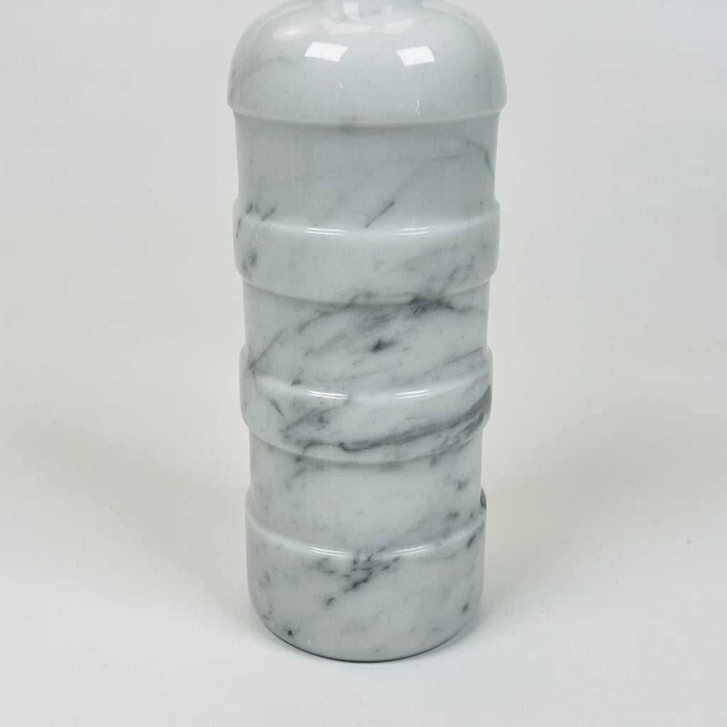 Ringed Wine Grey Marble Decor Bottle Candle Stand