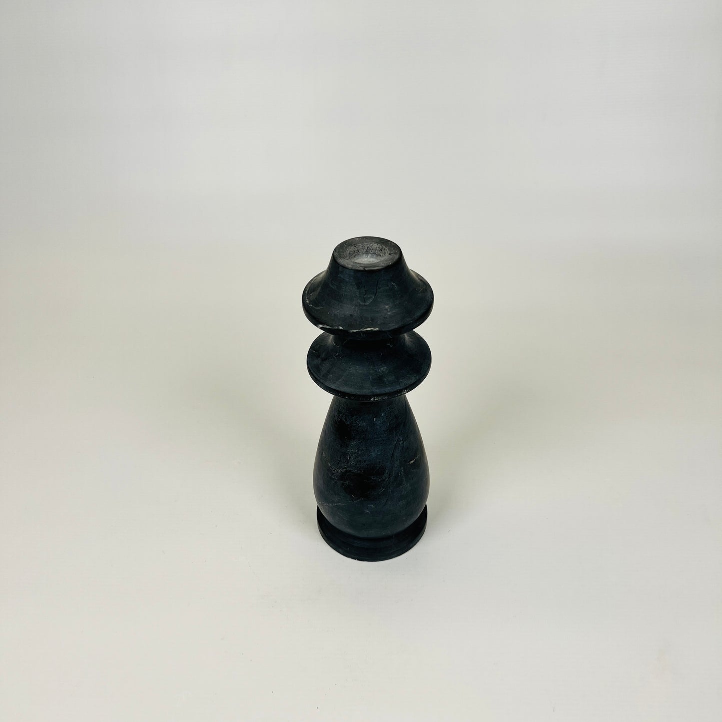 Ringed Bulb Candle Stand - Black