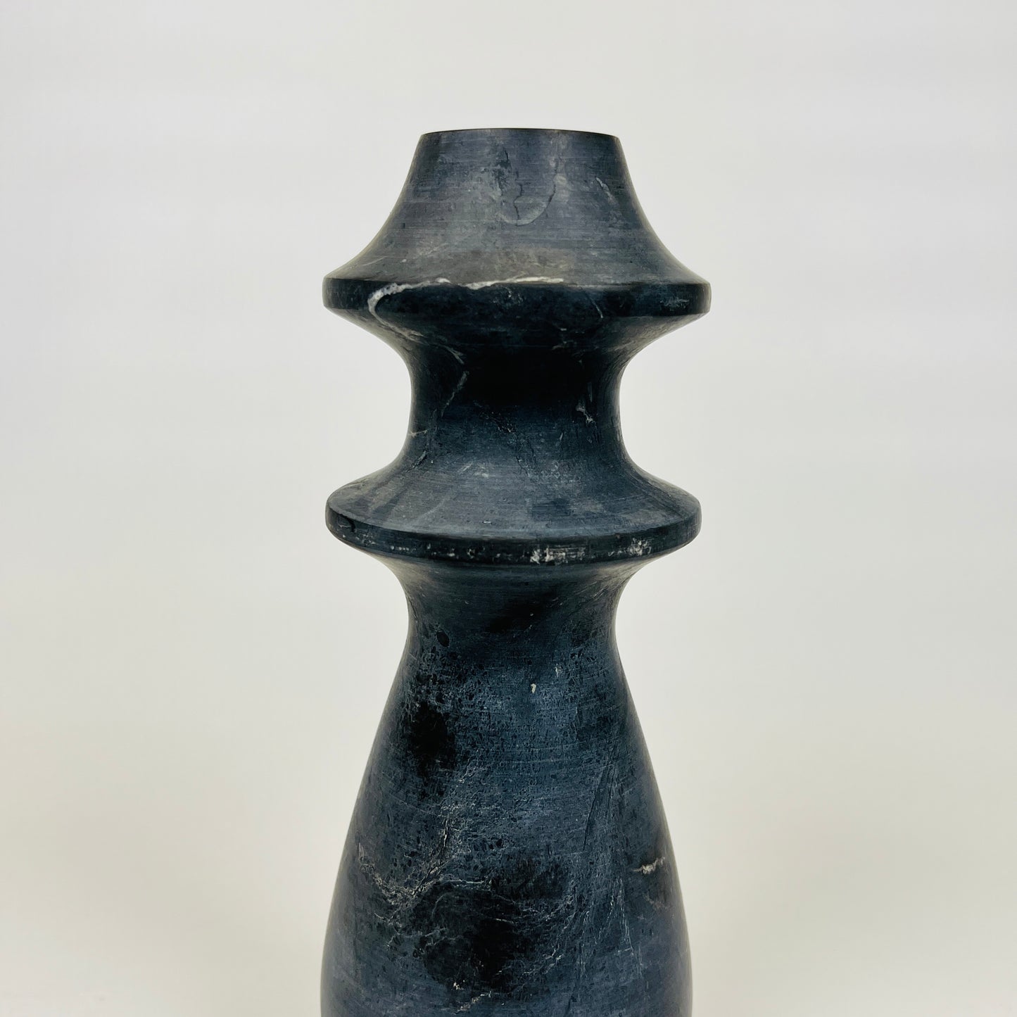 Ringed Bulb Candle Stand - Black