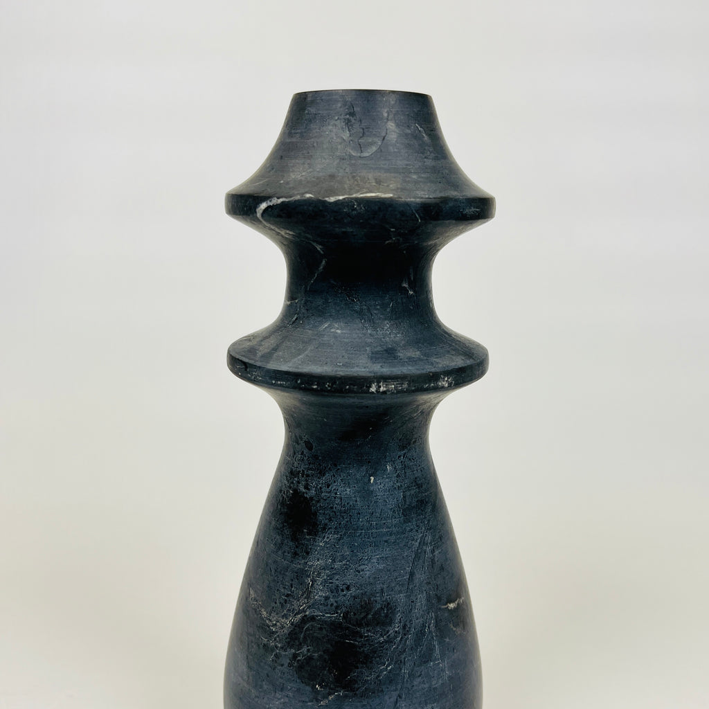 Traditional Matte Black Marble Candle Stand