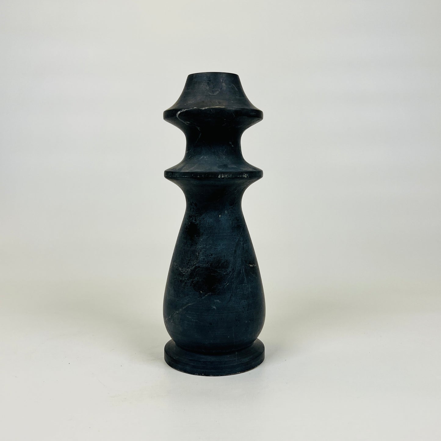 Ringed Bulb Candle Stand - Black