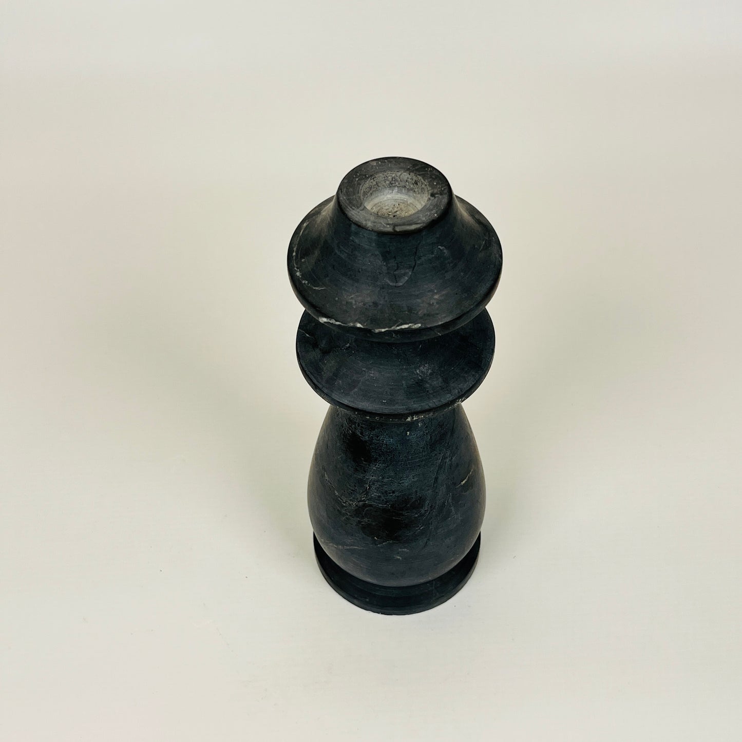 Ringed Bulb Candle Stand - Black