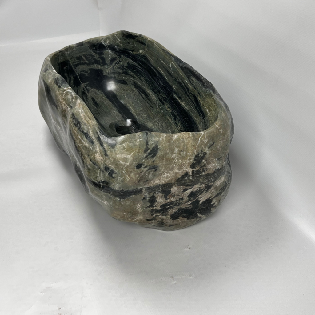 Black & Green River Stone Sink