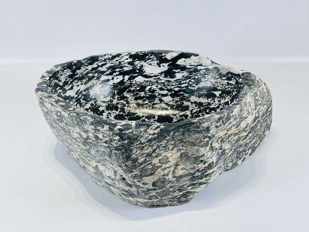 White Spotted River Stone Sink