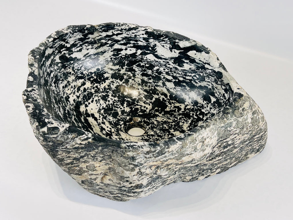 White Spotted River Stone Sink