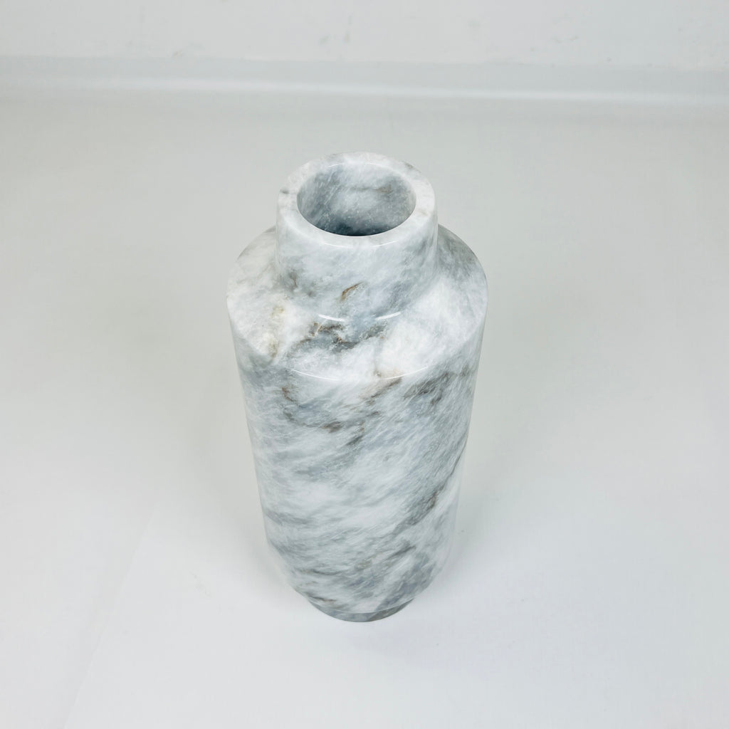 Cylindrical Grey Webbed Vase