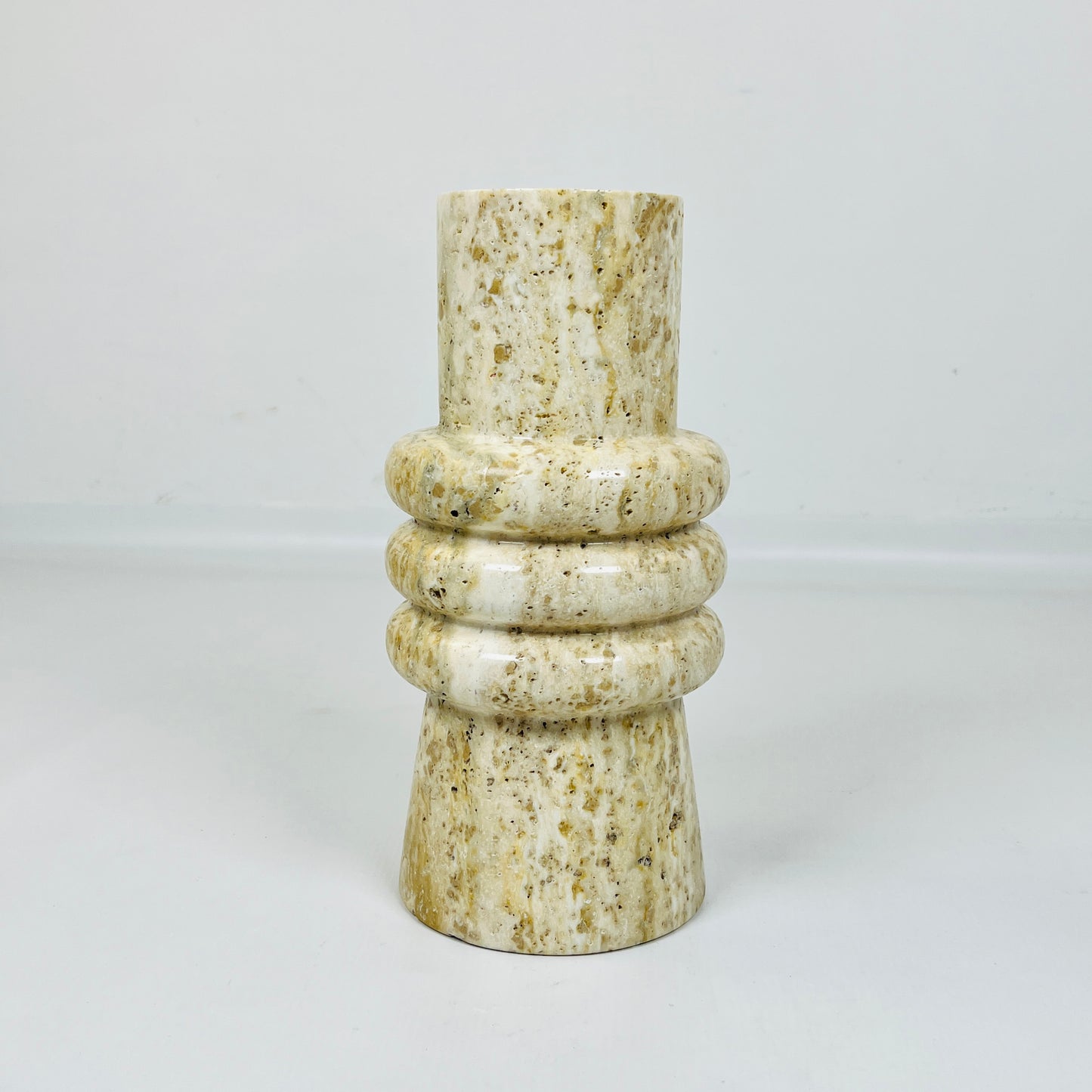 Ringed Marble Vase - Travertine
