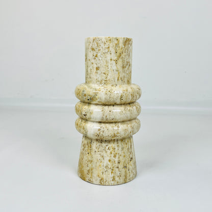 Ringed Marble Vase - Travertine