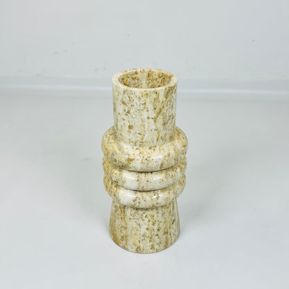 Ringed Marble Vase - Travertine