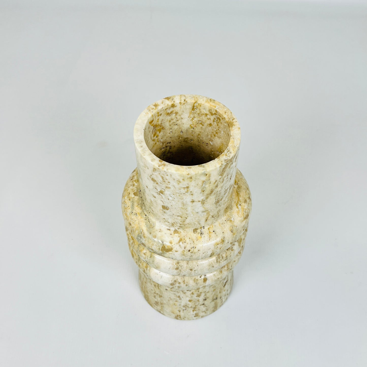 Ringed Marble Vase - Travertine