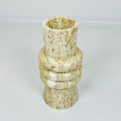 Ringed Marble Vase - Travertine