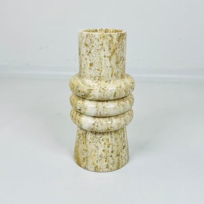 Ringed Marble Vase - Travertine