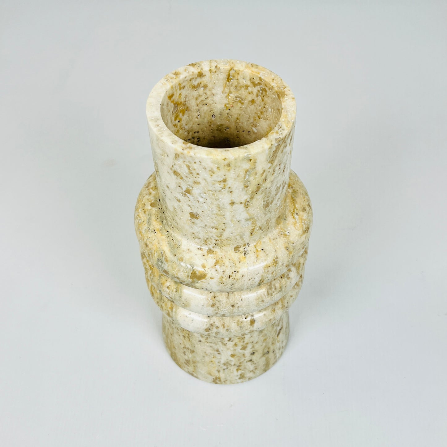 Ringed Marble Vase - Travertine