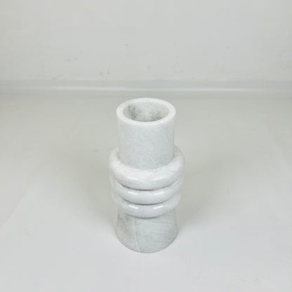 Ringed Marble Vase - Gray