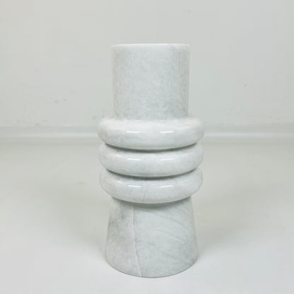 Ringed Marble Vase - Gray