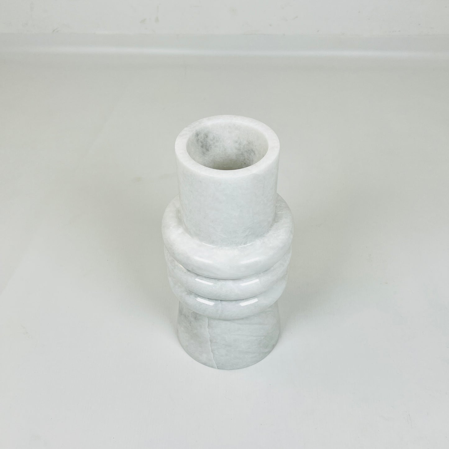Ringed Marble Vase - Gray