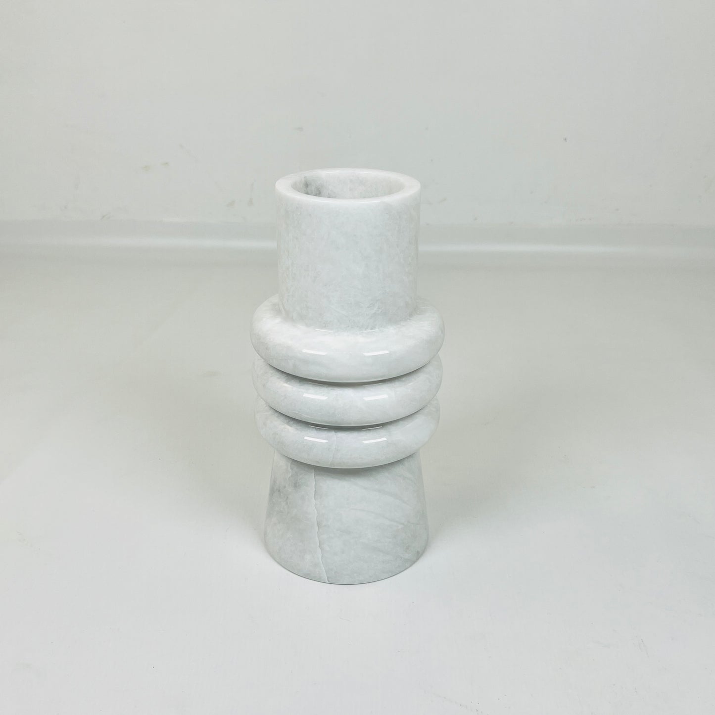 Ringed Marble Vase - Gray