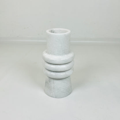 Ringed Marble Vase - Gray