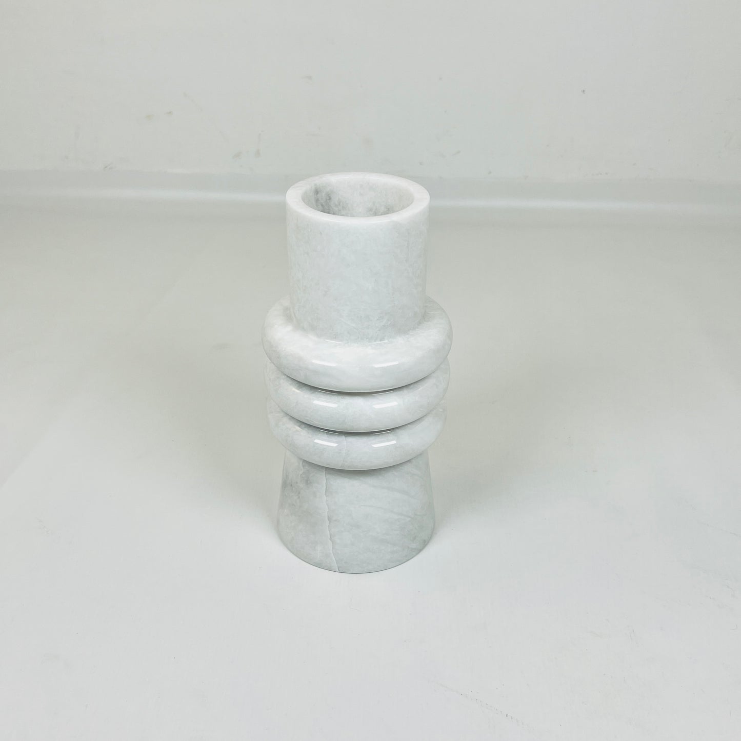 Ringed Marble Vase - Gray