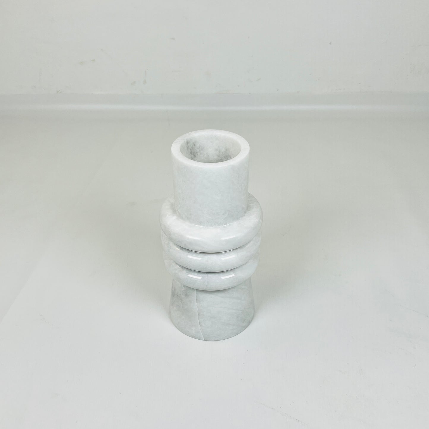 Ringed Marble Vase - Gray