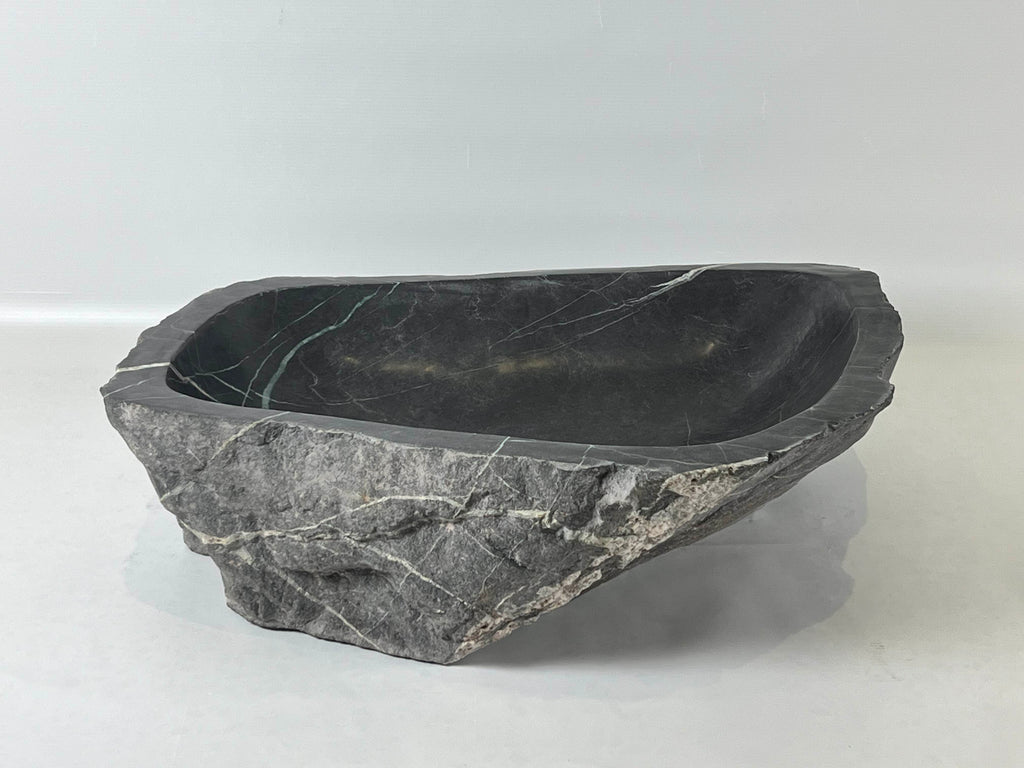 Deep Grey Lined River Stone Sink