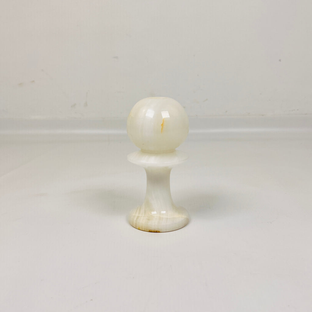 Pawn White Onyx Candle Stand