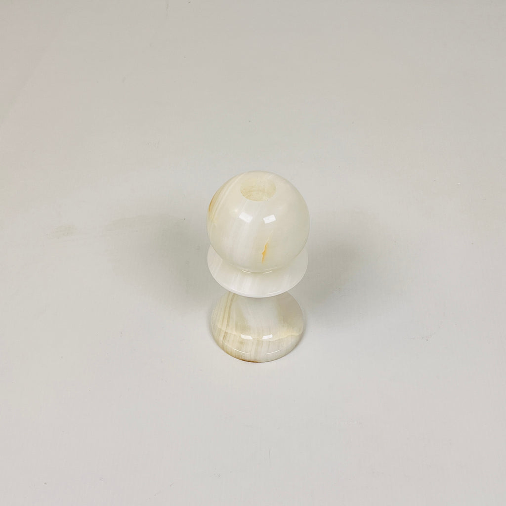 Pawn White Onyx Candle Stand