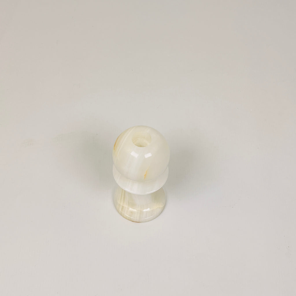 Pawn White Onyx Candle Stand