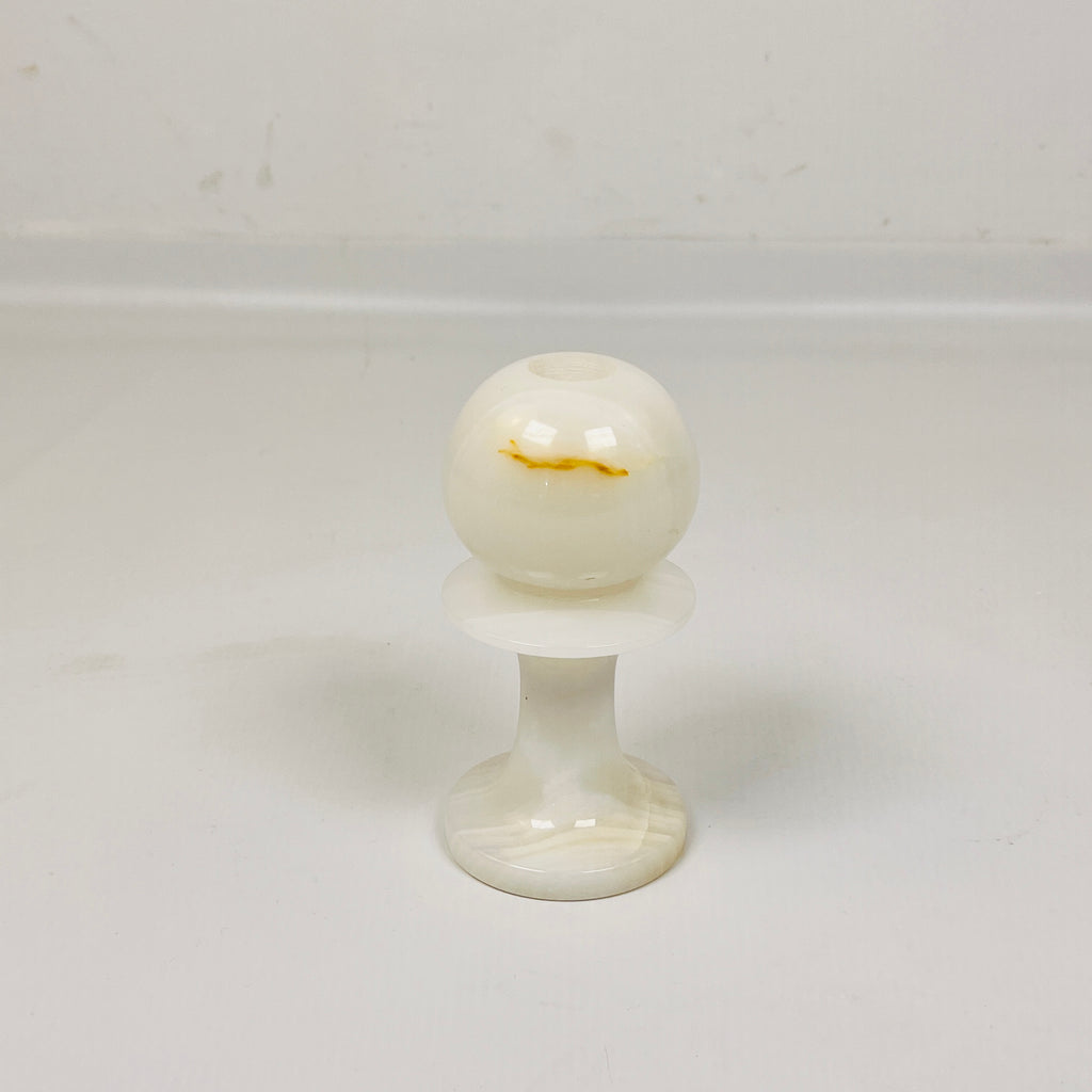 Pawn White Onyx Candle Stand