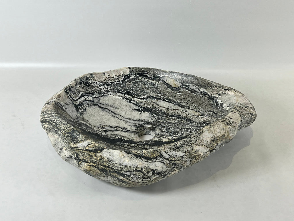 White Blotched River Stone Sink