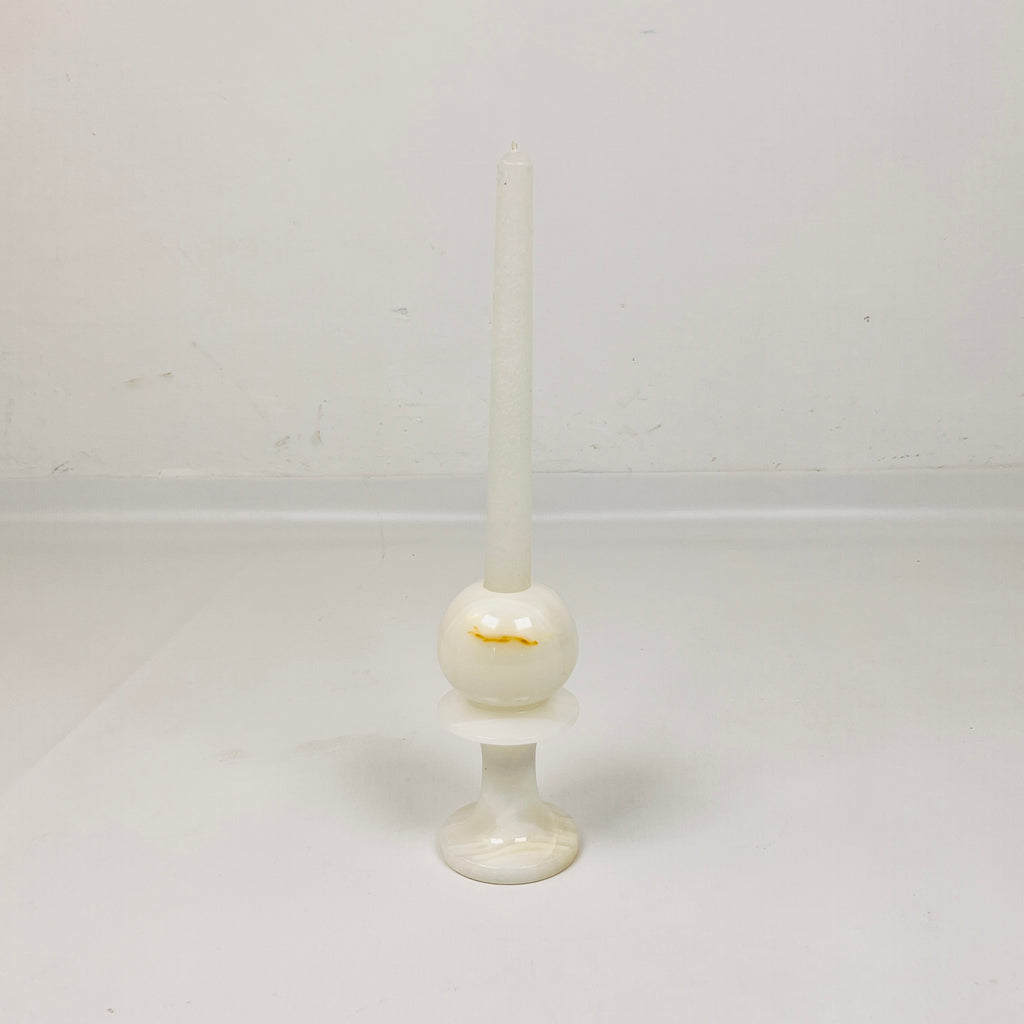 Pawn White Onyx Candle Stand