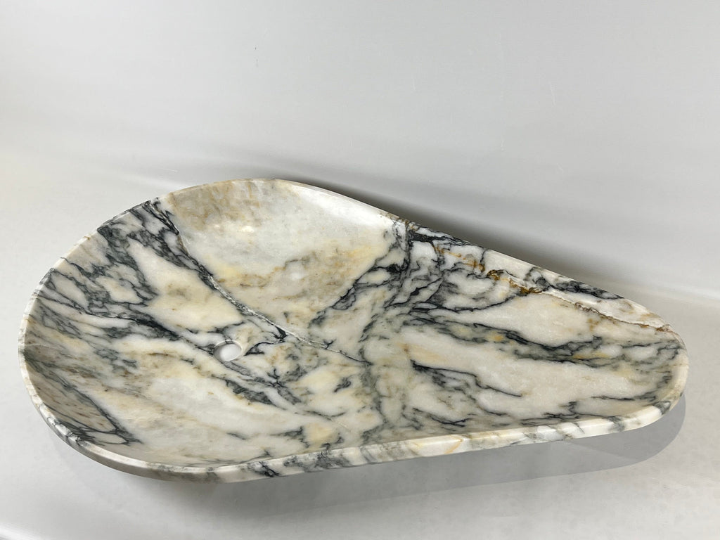 Veined Ovoid Marble Sink