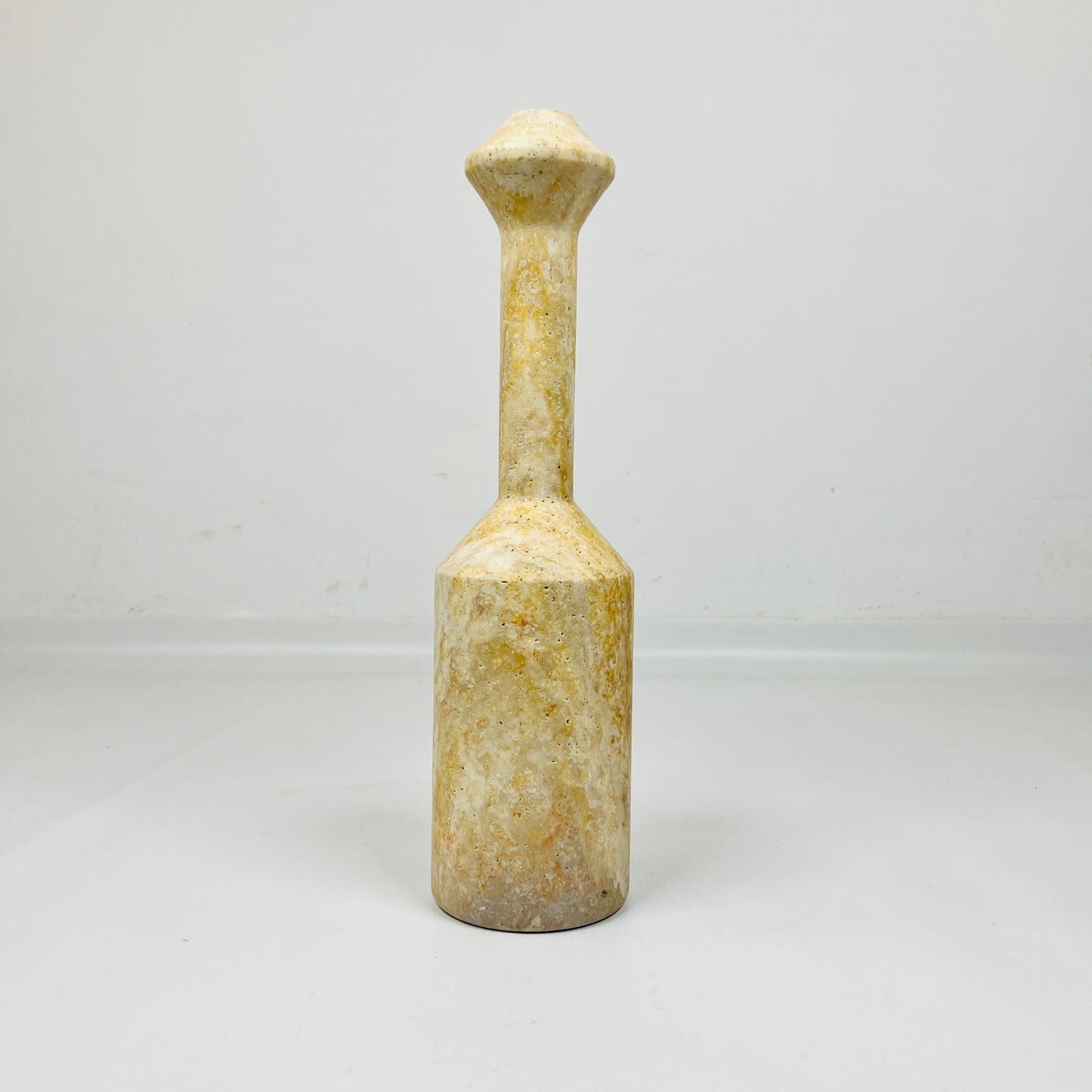 Pommel-Top Candle Stand - Travertine