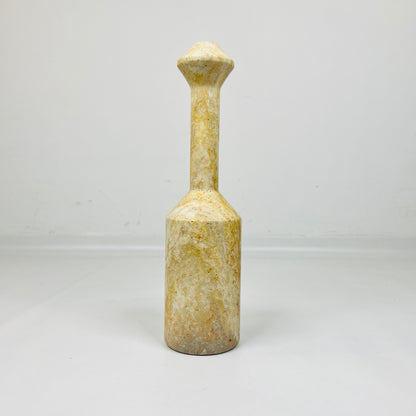 Pommel-Top Candle Stand - Travertine