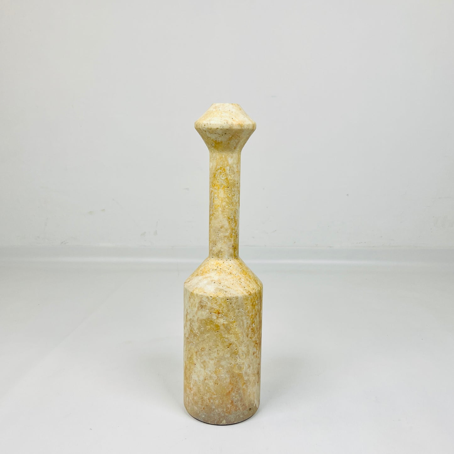 Pommel-Top Candle Stand - Travertine