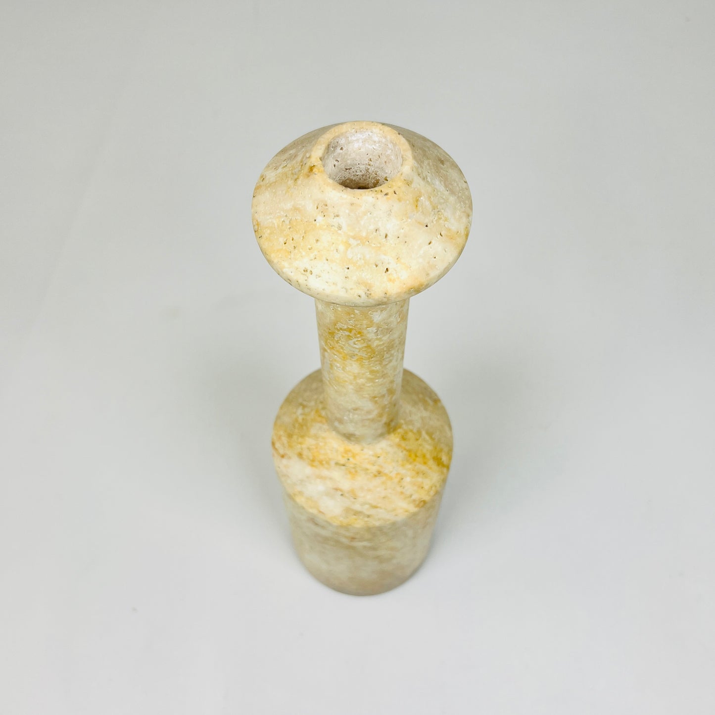 Pommel-Top Candle Stand - Travertine