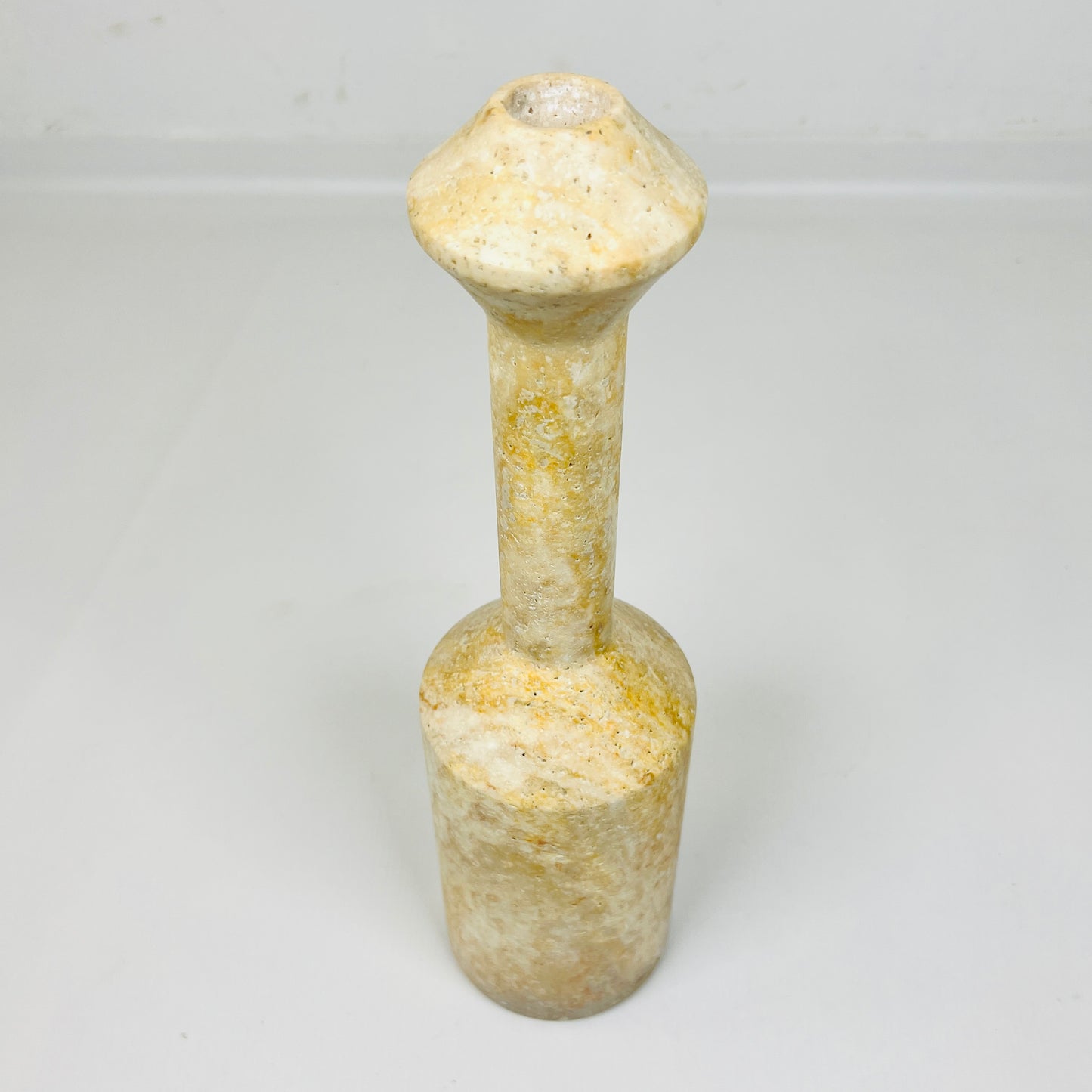 Pommel-Top Candle Stand - Travertine