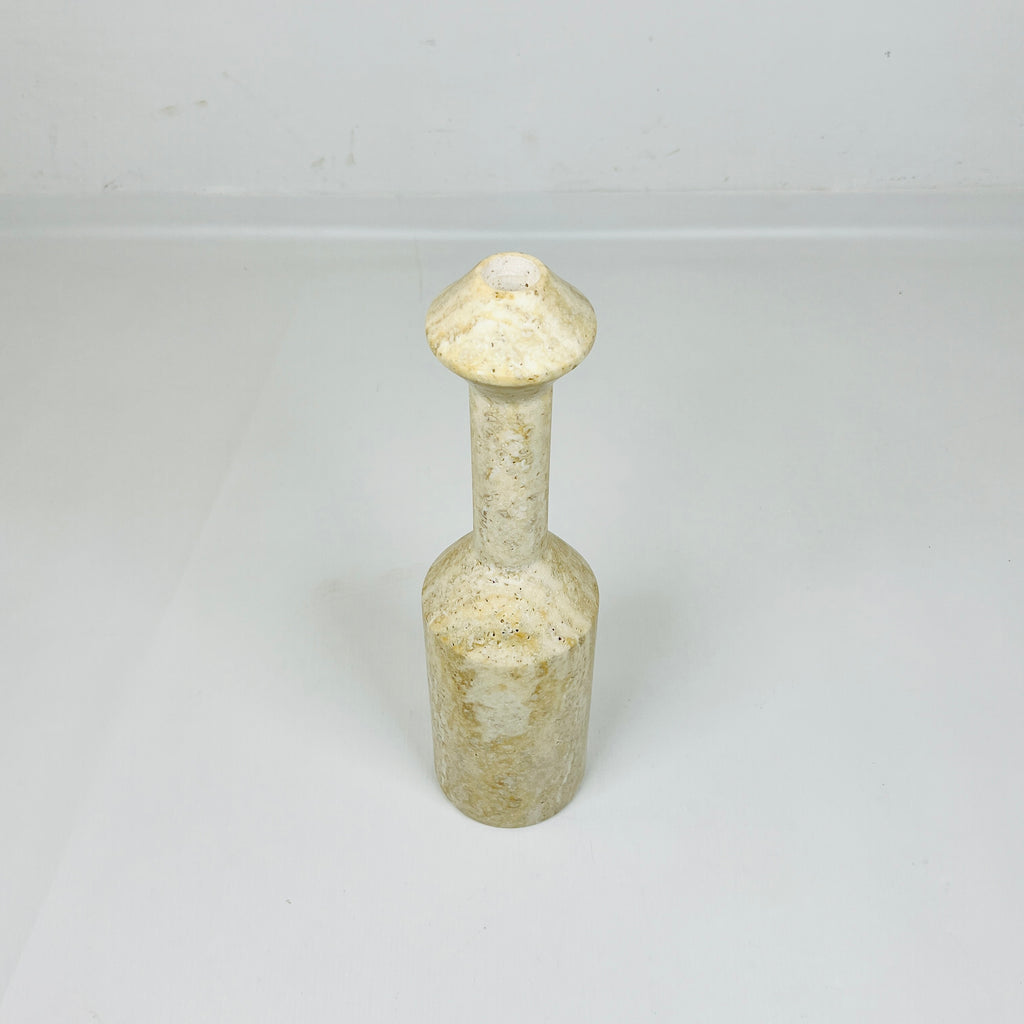 Long Bottled Travertine Candle Stand