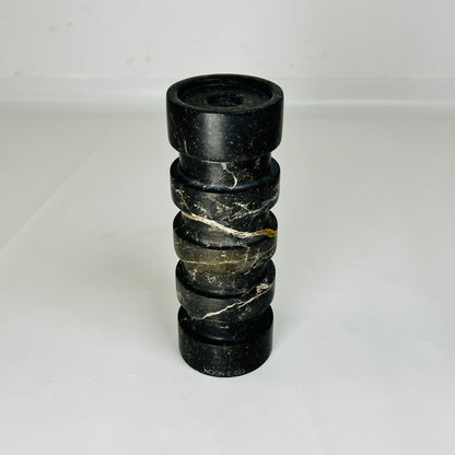 Banded Cylindrical Candle Stand - Black
