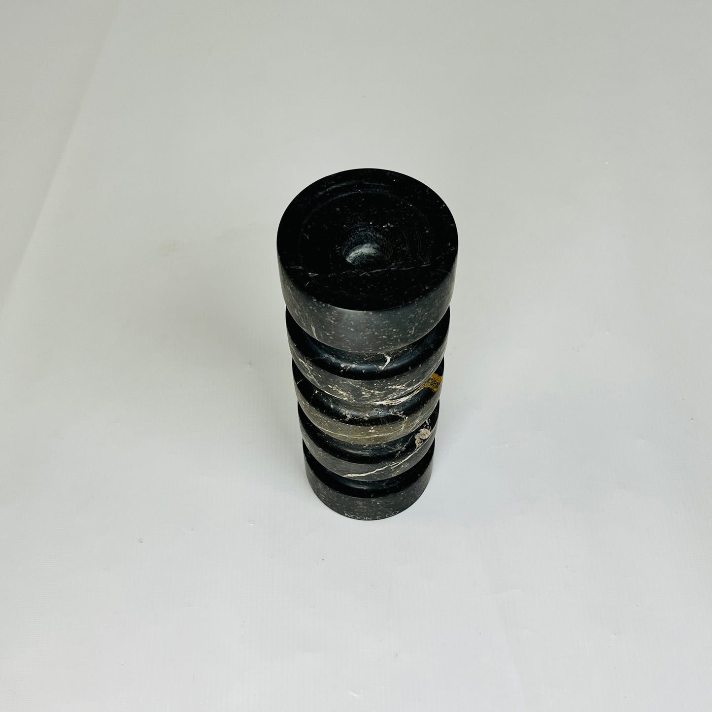 Banded Cylindrical Candle Stand - Black