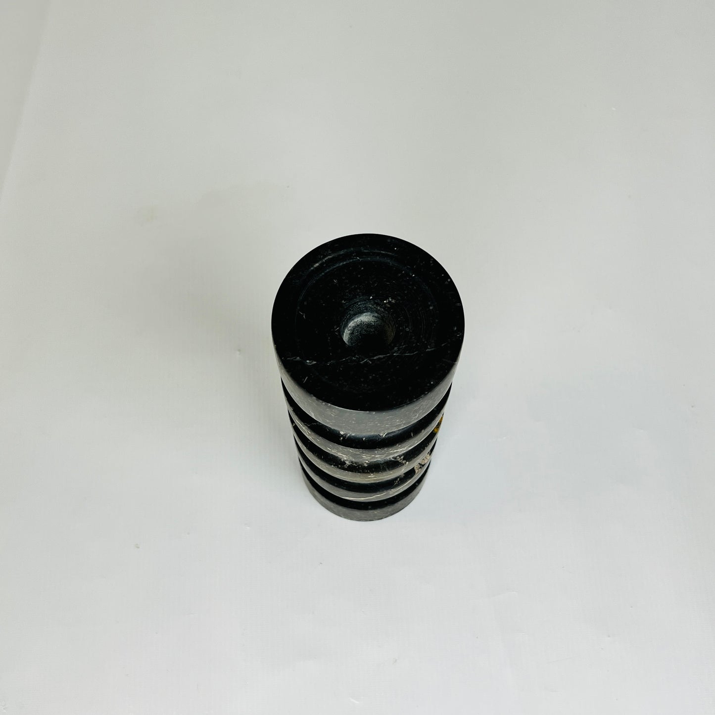 Banded Cylindrical Candle Stand - Black