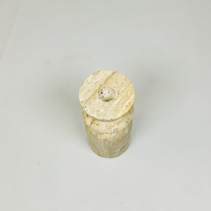 Collared Candle Stand  - Travertine