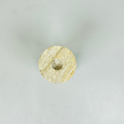 Collared Candle Stand  - Travertine