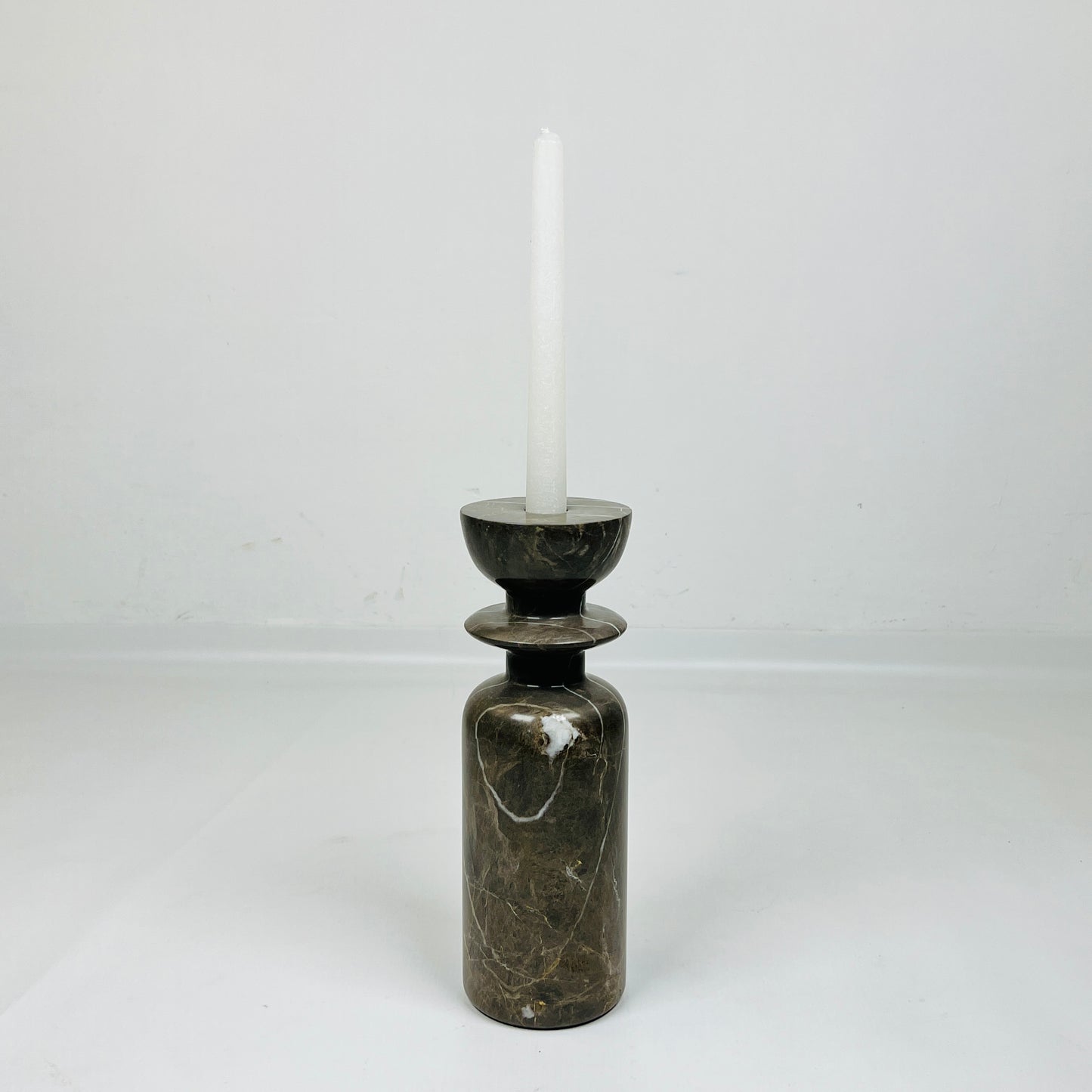 Collared Candle Stand - Brown
