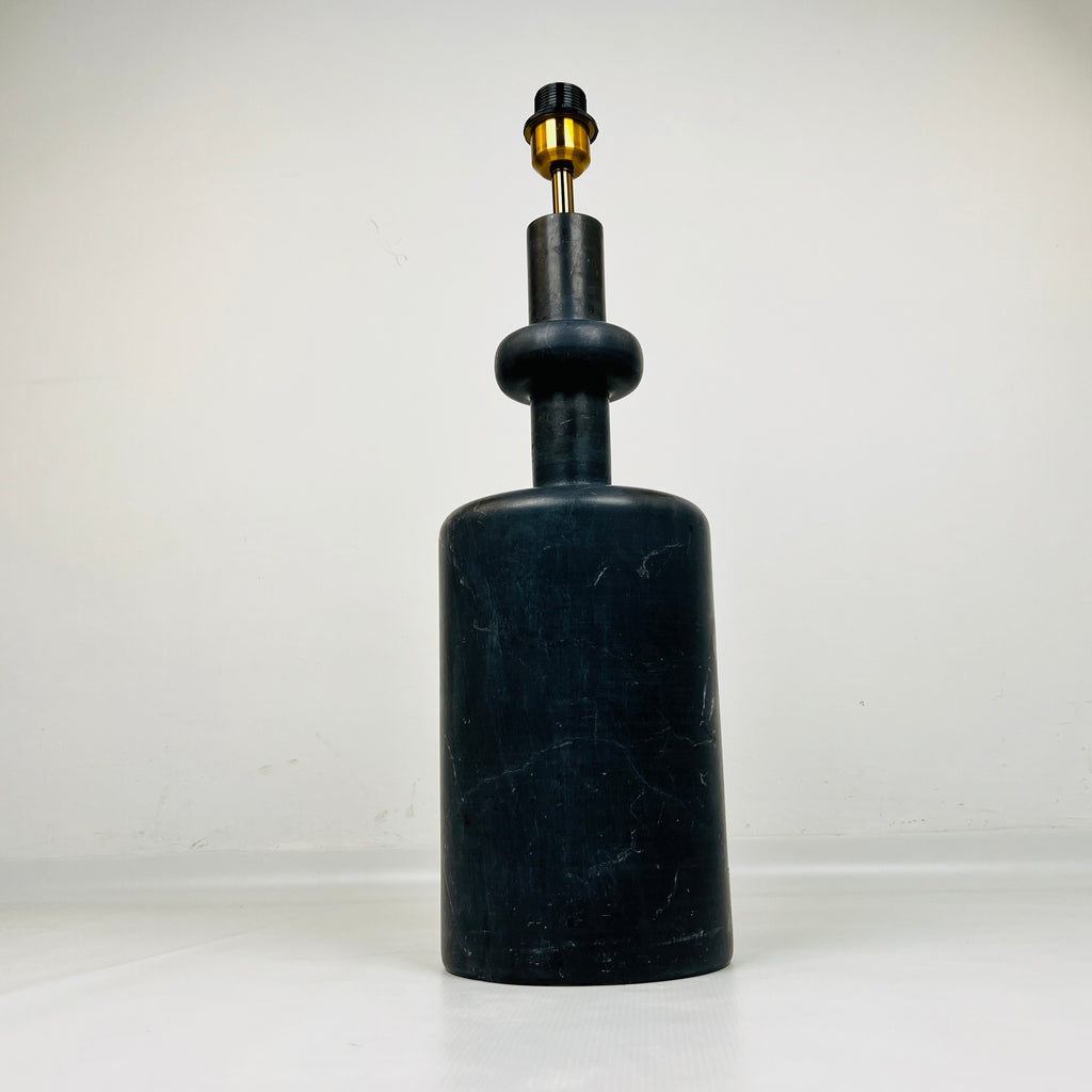 Ringed Bottom Black Marble Table Lamp