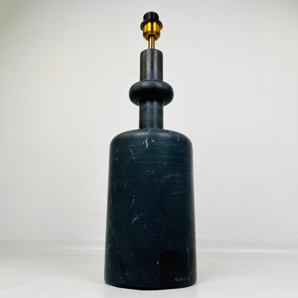 Ringed Bottom Black Marble Table Lamp