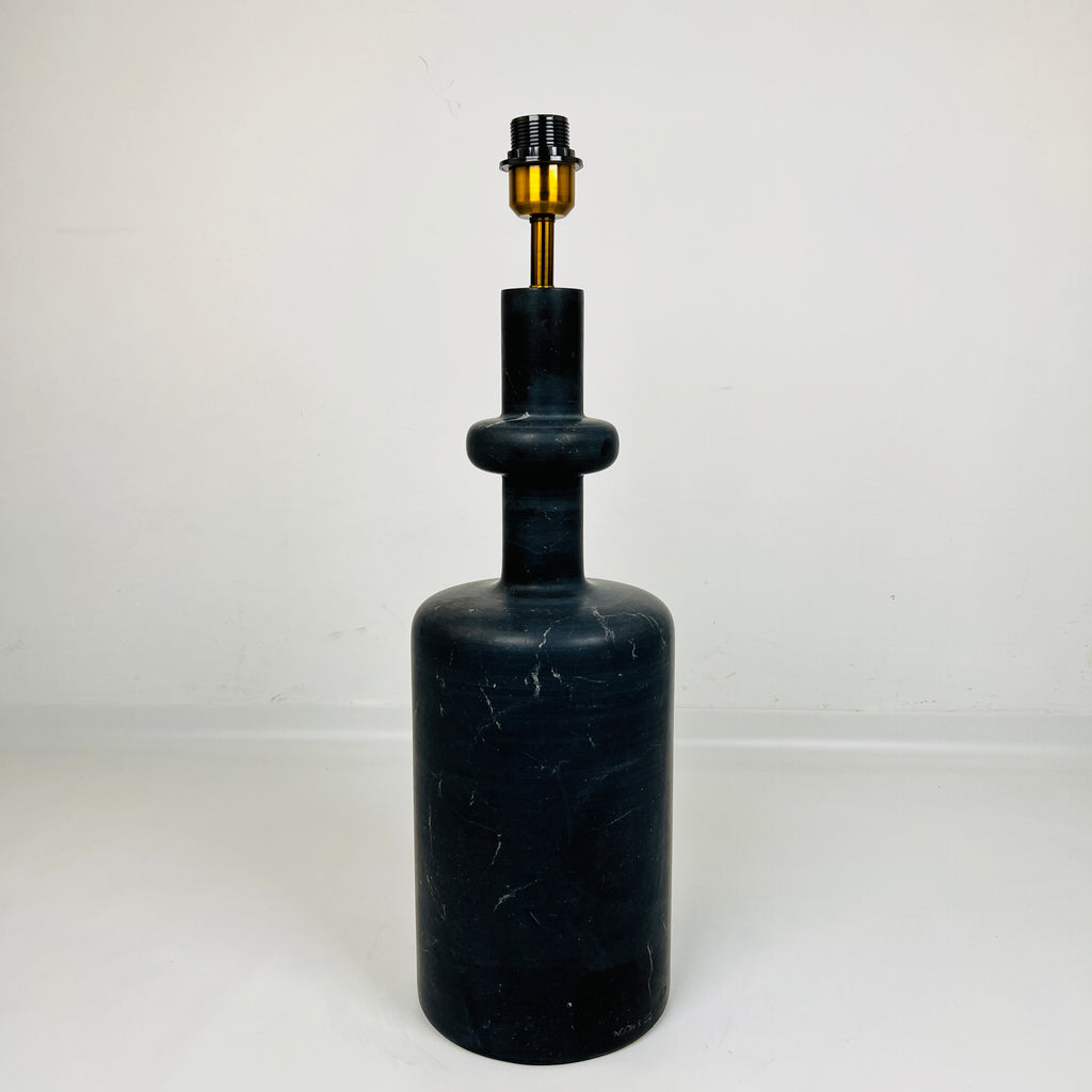 Ringed Bottom Black Marble Table Lamp