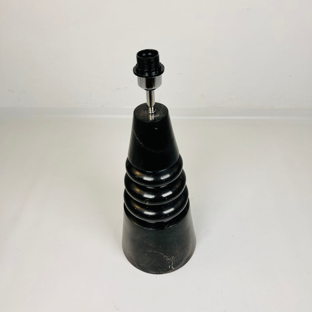 Ringed Cone Black Table Lamp